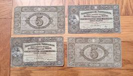Quatre Billets de banque: 2ème émission, 5 francs, Tell
