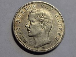 Deutschland 5- Mark Bayern 1908 Silber  .
