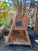 ❤️ Katzenhöhle Katzenbett Weide Rattan Katzenkorb Tipi Natur