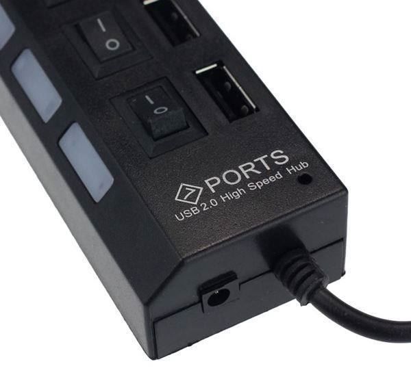 Hubs & Switches: USB 2.0 Adapter 7 Anschlüsse LED – Neu und originalverpackt aus Unterägeri von RmOnline 1
