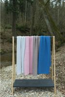NOBILIUM Leaf Plaid, taupe, 150 x 200 cm - stonewashed - NEU