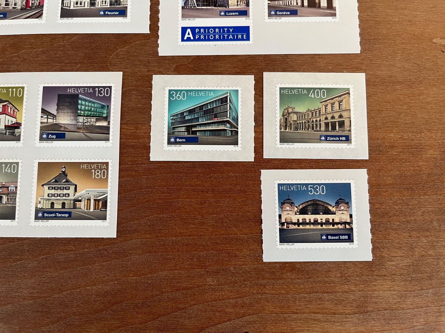Tutti i francobolli: Dauermarken Bahnhöfe 2016 - 2020 ** kpl – Nuovo (secondo la descrizione) da Zürich venduto da Wubayrot 1