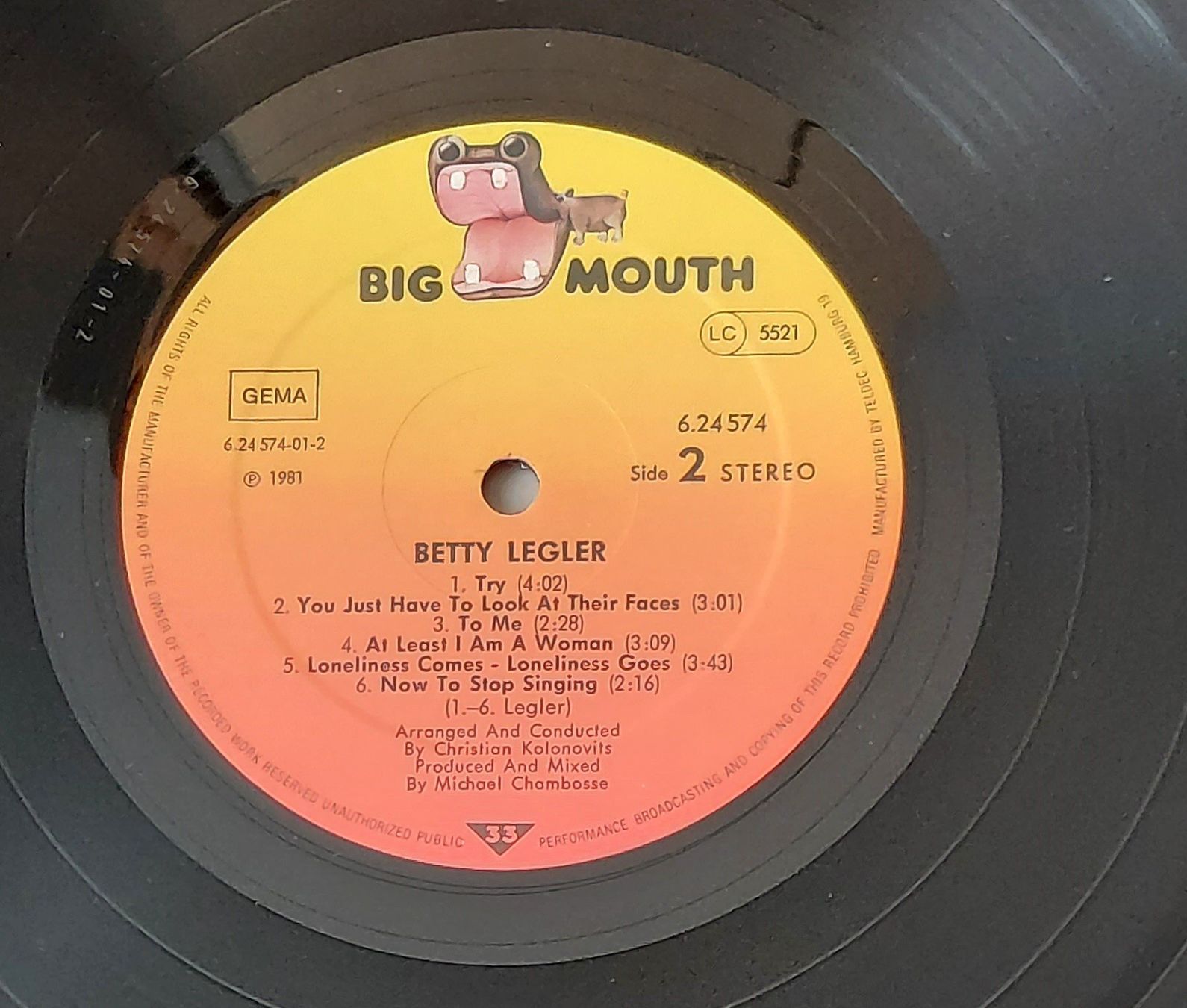 Dischi in vinile: LP - BETTY LEGLER – Usato da Steckborn venduto da Quo7 2