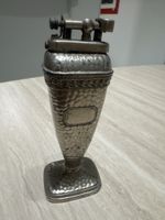 Tischfeuerzeug Vintage Metall silberfarben funktionsfähig
