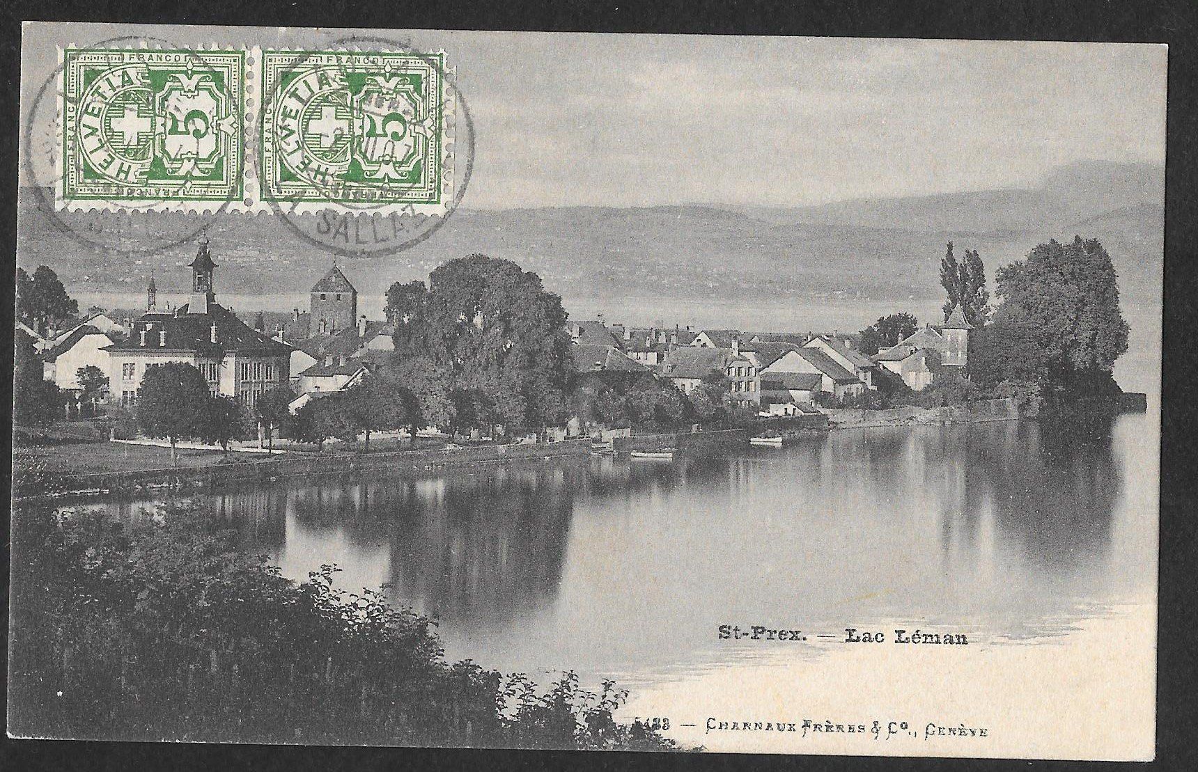 Ansichtskarten: Saint - Prex Teilansicht mit Lac Léman – Gebraucht aus Olten von clotaldi