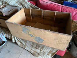 alte versandkiste franc aroma, kein emailschild, 80/46/32 cm