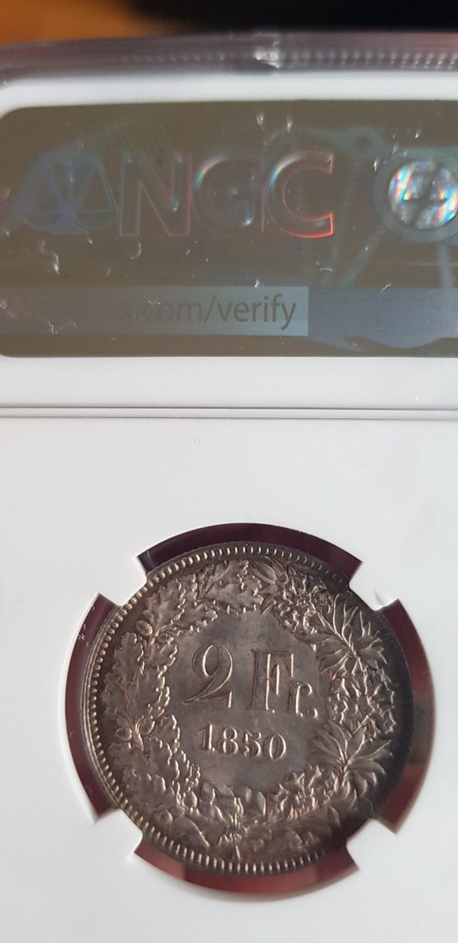 Tutti le monete: Rare état 2 Francs 1850 MS61 – Usato da Meyrin venduto da menelaos77 1