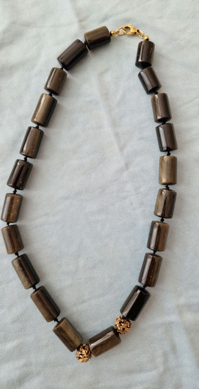 Catenine: Tolle Goldopsidian Kette  – Usato da Vordemwald venduto da Sbernstein