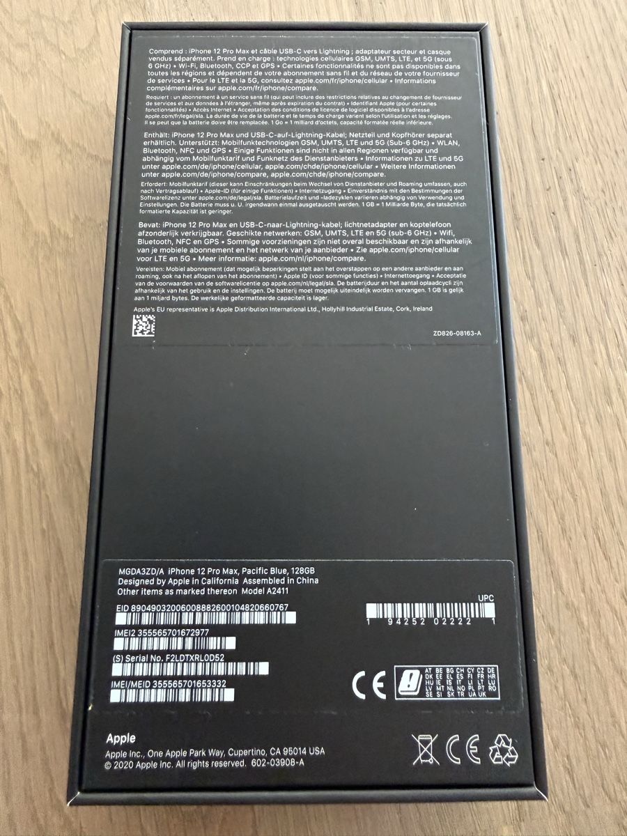 Apple Telefoni cellulari / Smartphones: iPhone 12 Pro Max, 128GB, Pacific Blue – Usato da Einsiedeln venduto da Daru20 1