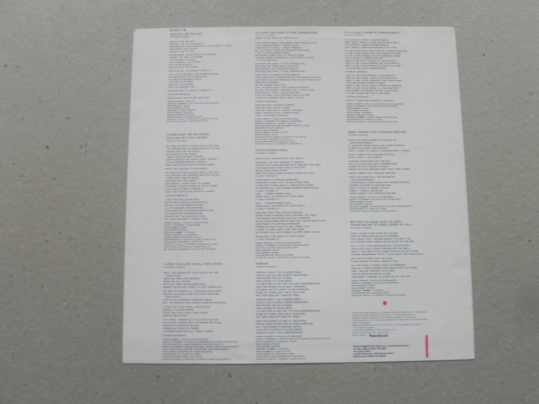 Schallplatten: LP brit. Rock Pop Duo Eurythmics 1985 Be yourself Tonight – Gebraucht aus Siebnen von krimsie 4