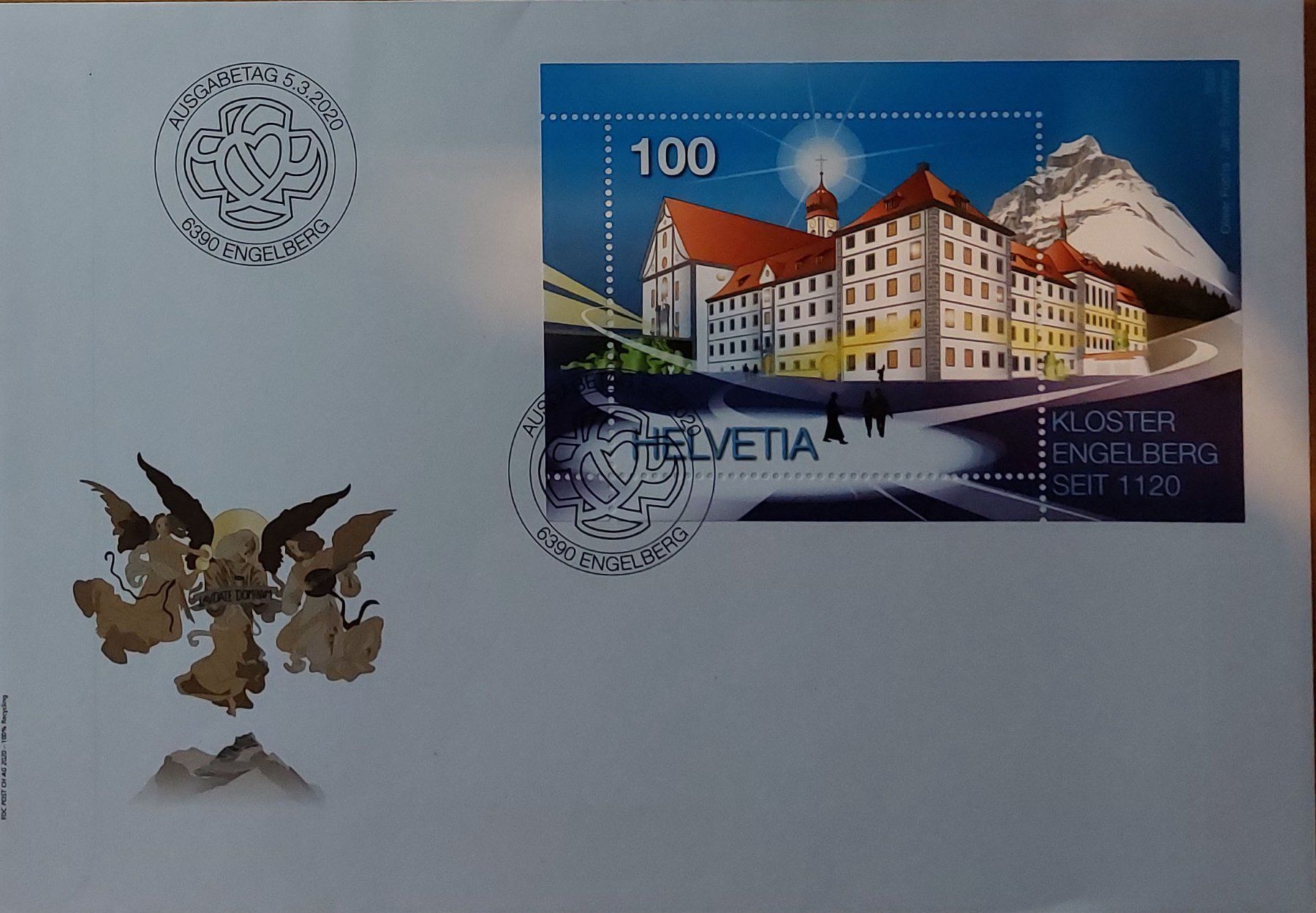 Tutti i francobolli: F1764 - FDC Bloc Abbaye Engelberg – Usato da Trélex venduto da Phil_Albert