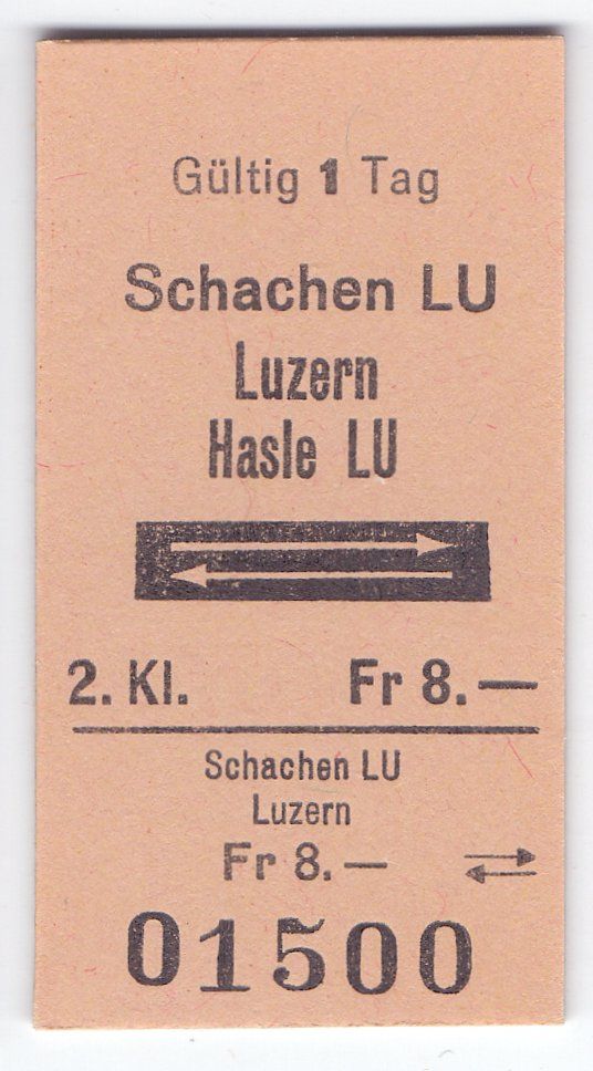 Tickets: Billette Schachen LU - Luzern - Hasle LU – Gebraucht aus Langenthal von Sammlungs_aus