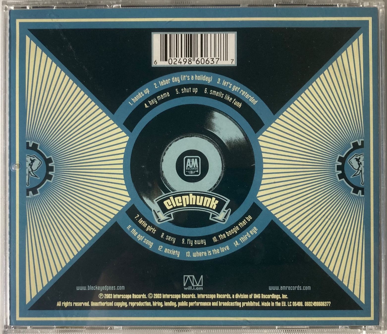 CD: THE BLACK EYED PEAS - ELEPHUNK – Usato da Poliez-Pittet venduto da Newtown-Records 1