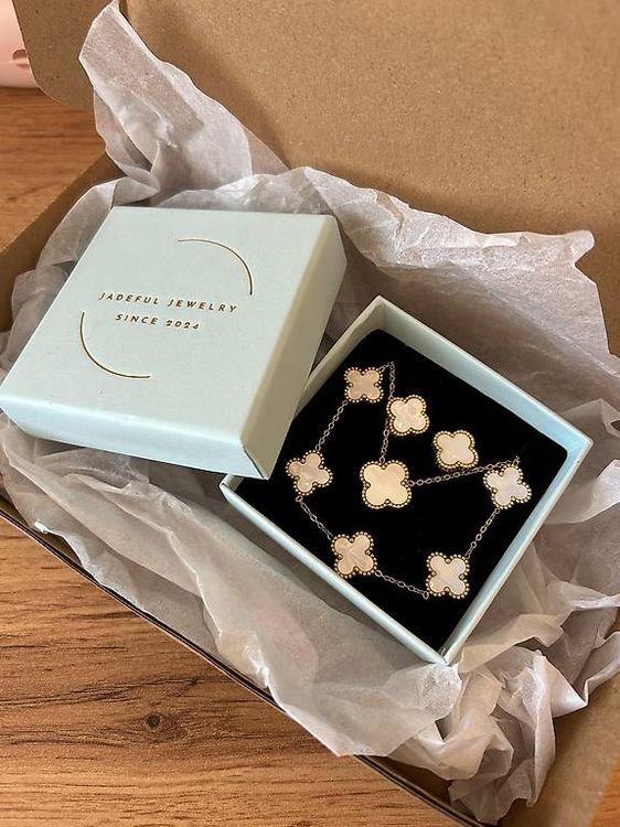 MeeQee Damen Armband Set - 4 Stück 18K Vergoldet Mit Kleeblatt & Zirkonia, Verstellbare Stacking Armbänder