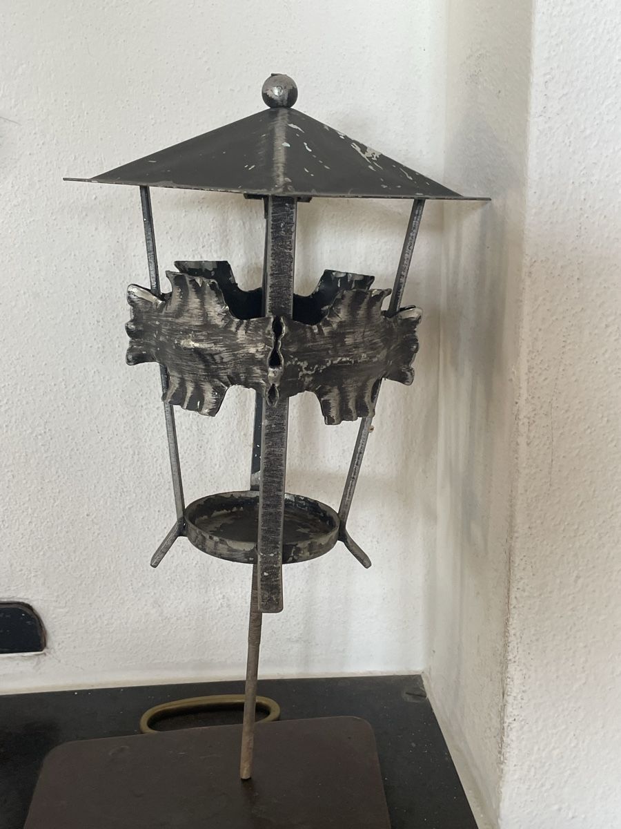 Lampade: Vintage Grablaterne Metall, Pagoden-Design – Usato da Sirnach venduto da Motorbiene007 1
