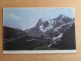 Alte Ansichtskarte: Eiger, Mönch, Panorama v. Mürren