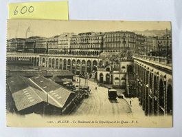 alte Postkarte Algier Boulevard de la Republique, 1916