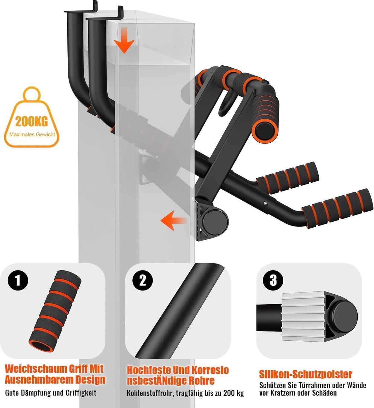 Hometrainer: Klimmzugstange Türrahmen Pull Up Bar mit Griffen Set – Nuovo e nell'imballaggio originale da Bremgarten b. Bern venduto da Meeegasales60 2