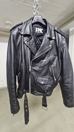 Echte Lederjacke FMC Gr. 36/44 Schwarz Biker Rocker Style