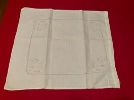 Federa in cotone bianco cifrata MS 56x65 cm