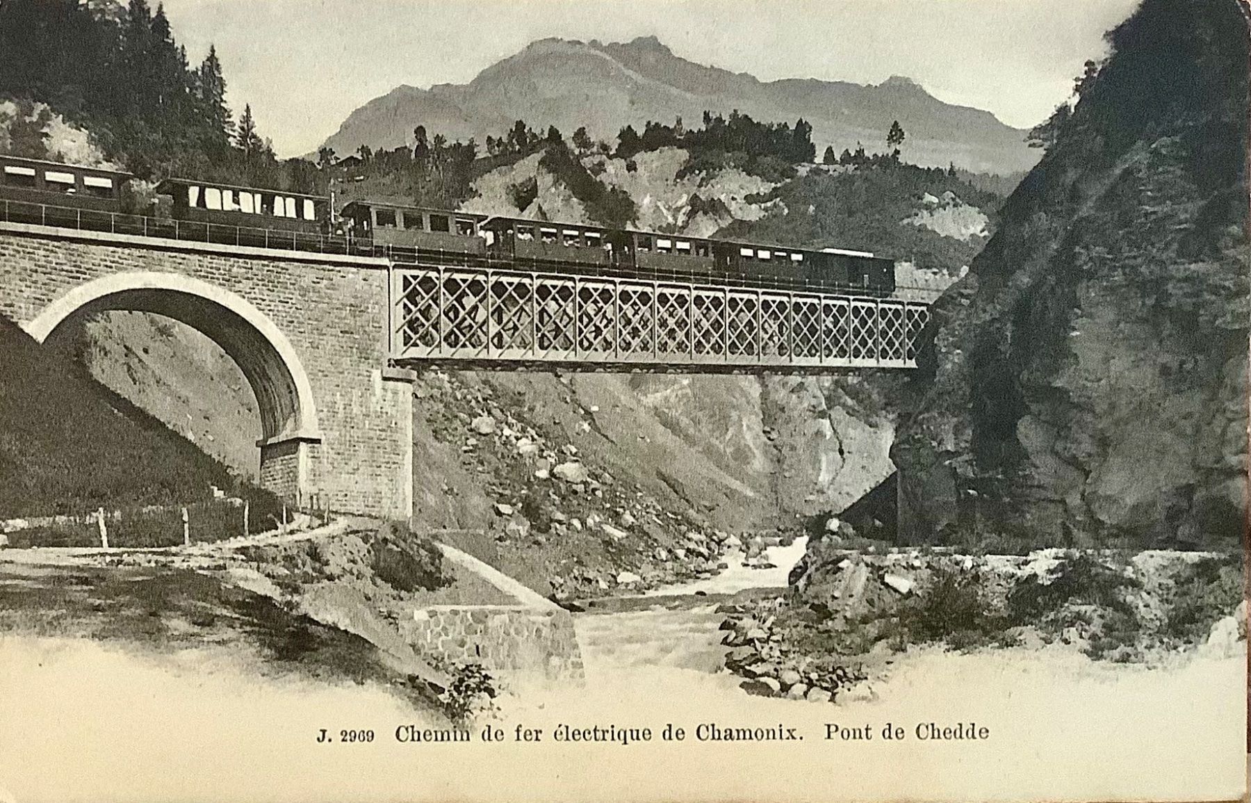 Cartoline postali: Chemin de fer électrique de Chamonix - Pont de Chedde – Usato da Root venduto da ENGLAND-TREASURES 1