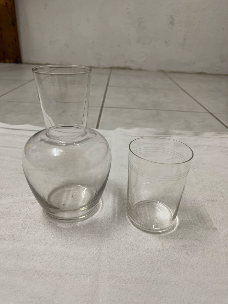 Carafes: Set: Vintage Glaskrug mit Glas – D'occasion à Strengelbach par Aschatan5 1