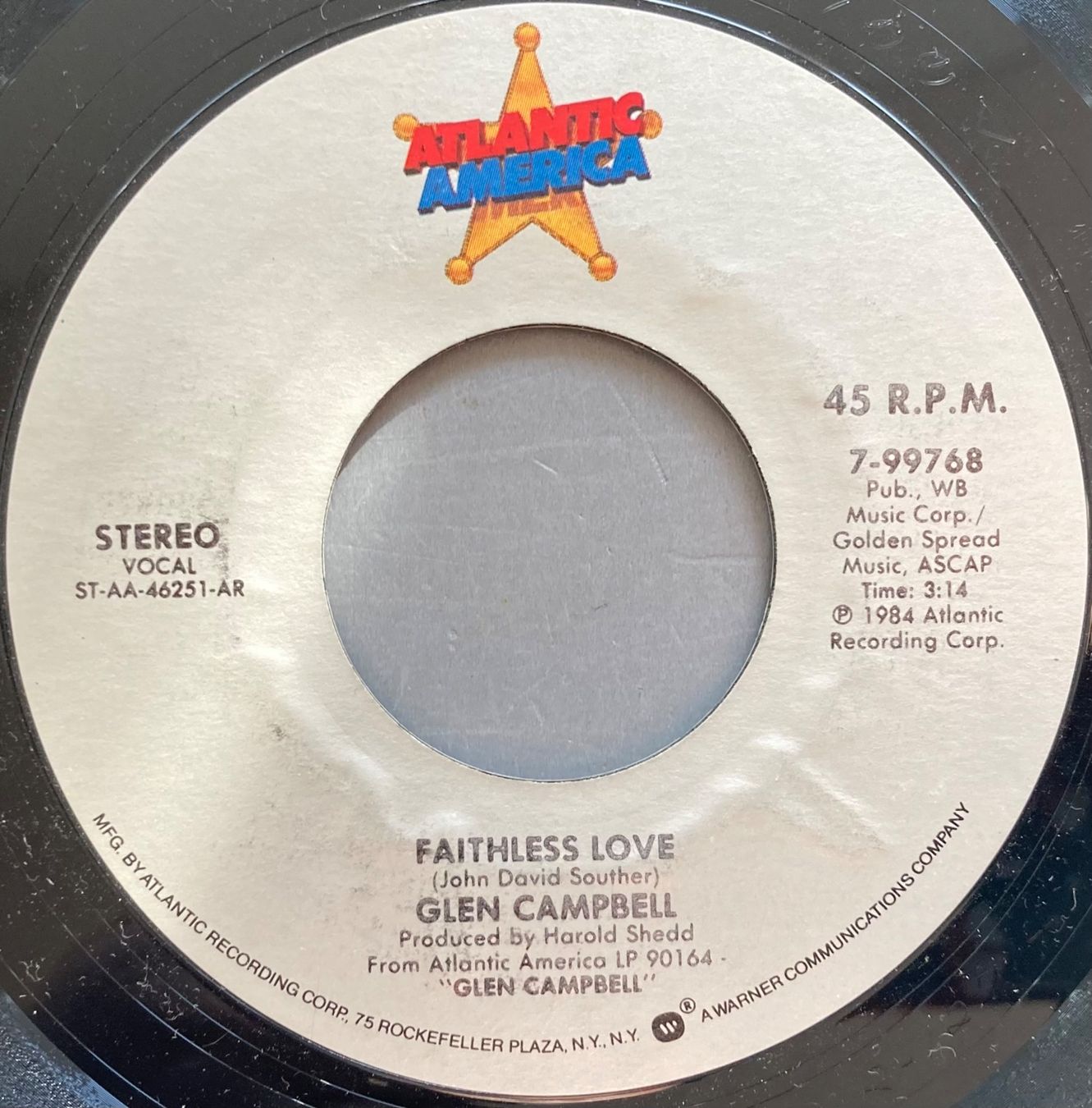 Dischi in vinile: GLEN CAMPBELL - FAITHLESS LOVE – Usato da Poliez-Pittet venduto da Newtown-Records 2