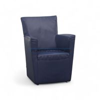2× Montis Leder-Loungesessel Blau – Lagerabverkauf