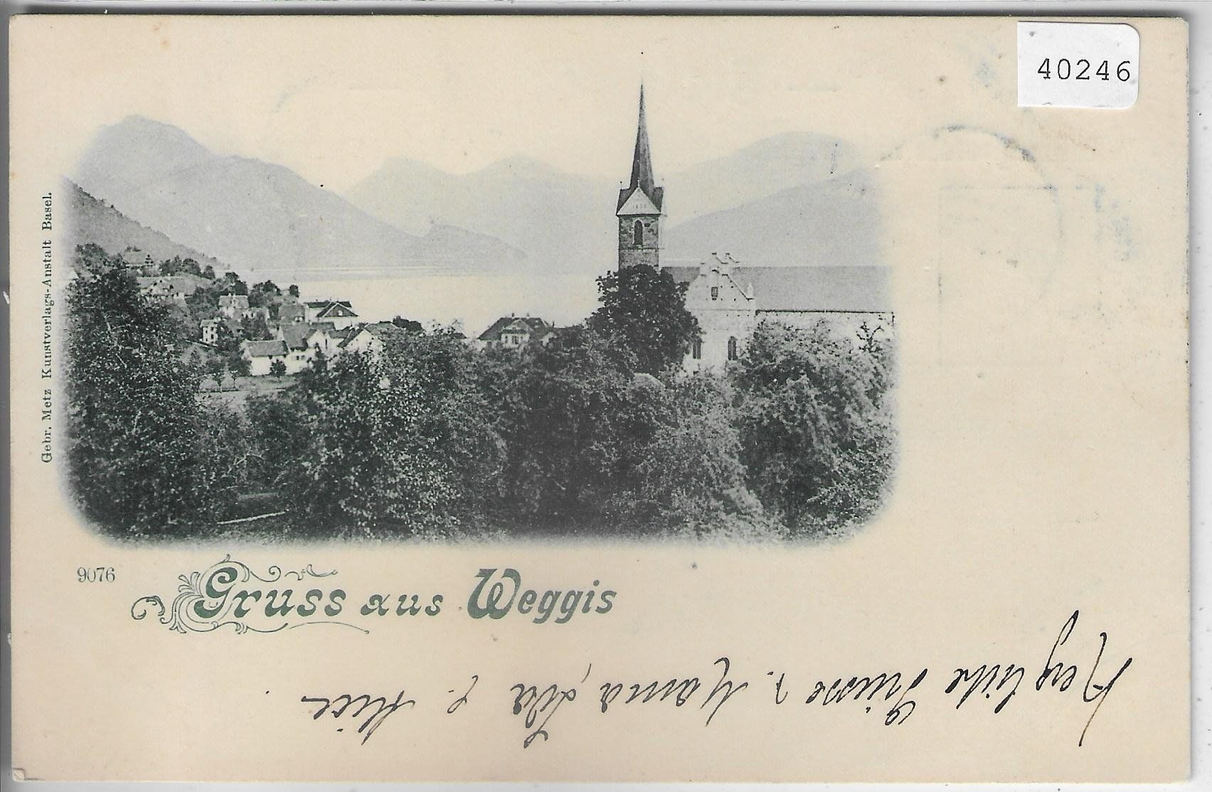 Ansichtskarten: Gruss aus Weggis 1899 – Gebraucht aus Ettingen von Kartenplanet