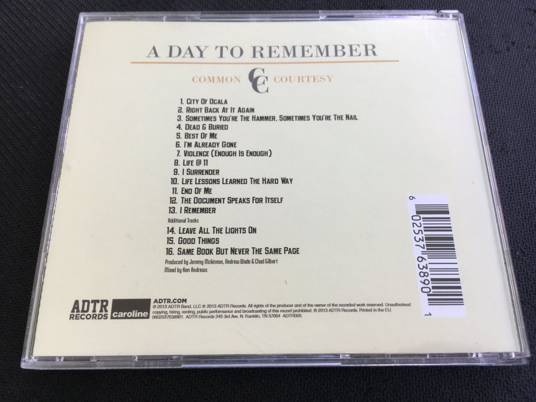 CDs: A day to remember - Common Courtesy -CD- – Gebraucht aus St.Gallen von MedienJoe 2