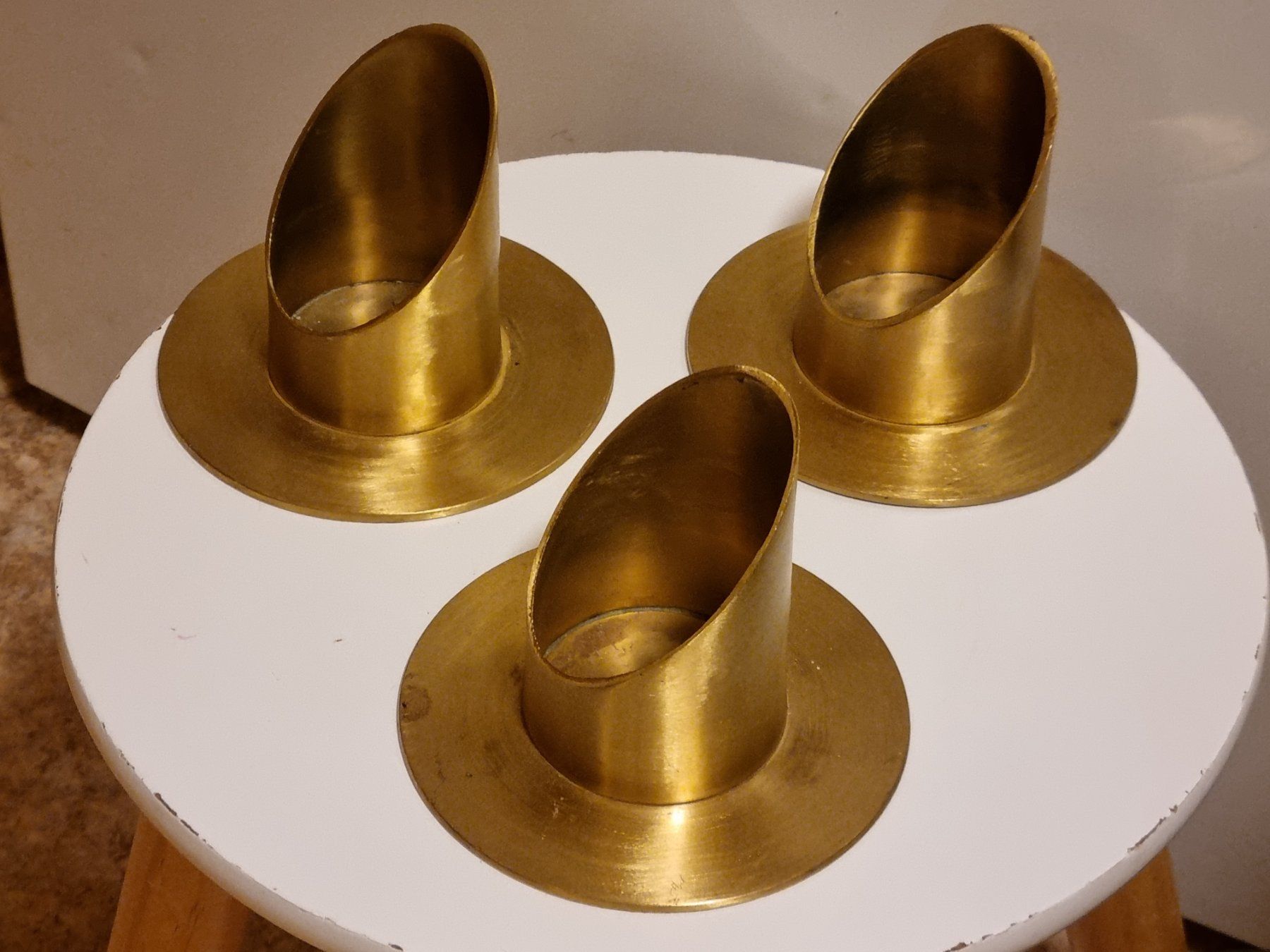 Portacandele: 3er Set Kerzenhalter Metall Messing Mid Century – Usato da Scharnachtal venduto da devin03 6