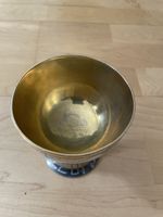 Vintage Messing Schale/Becher mit Gravur, Top Zustand!