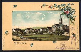 Litho Wetzikon, Teilansicht der Ortschaf
