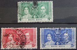 Hong Kong British Kat. 136-138 gest. 1937