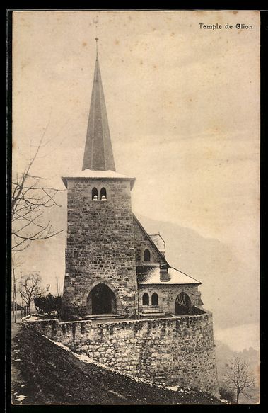 Cartoline postali: AK Glion, Temple de Glion – Usato da Berlin venduto da bartko-reher