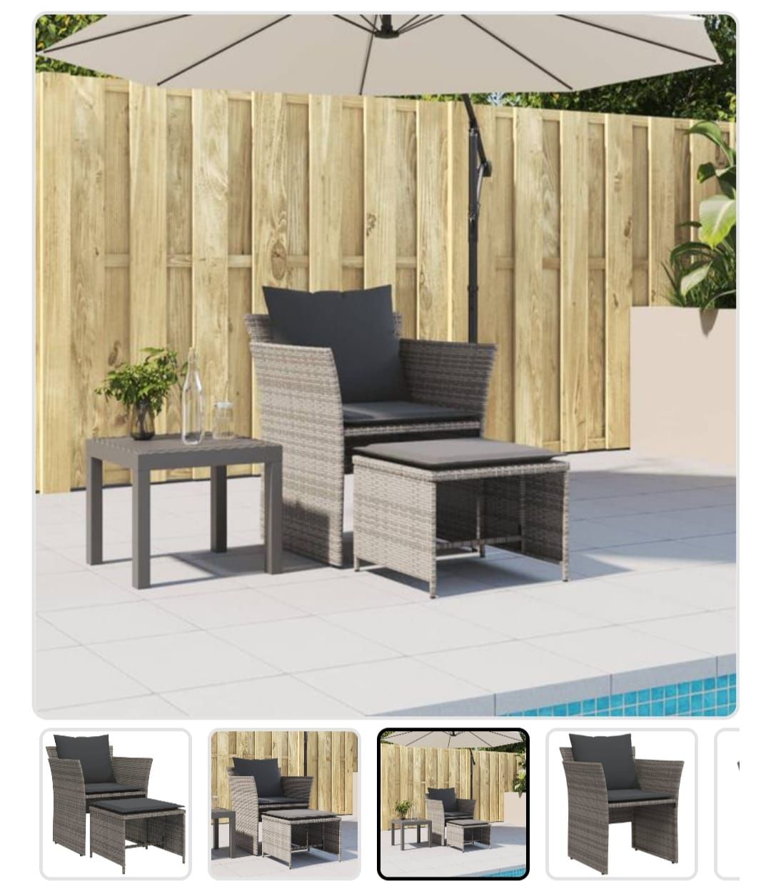 Vidaxl Sedie: Gartenstuhl mit Fusshocker – Nuovo e nell'imballaggio originale da Bühler venduto da DealHaus_Ostschweiz