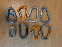 8x Kletterkarabiner Konvolut - Petzl Am'D, Mammut CrossLock,