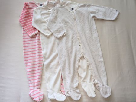 3x Petit Bateau Strampler Plüsch, Grösse 86, wie neu