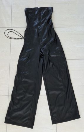 Bershka Women's Black Jumpsuit Kunstleder Gr. L