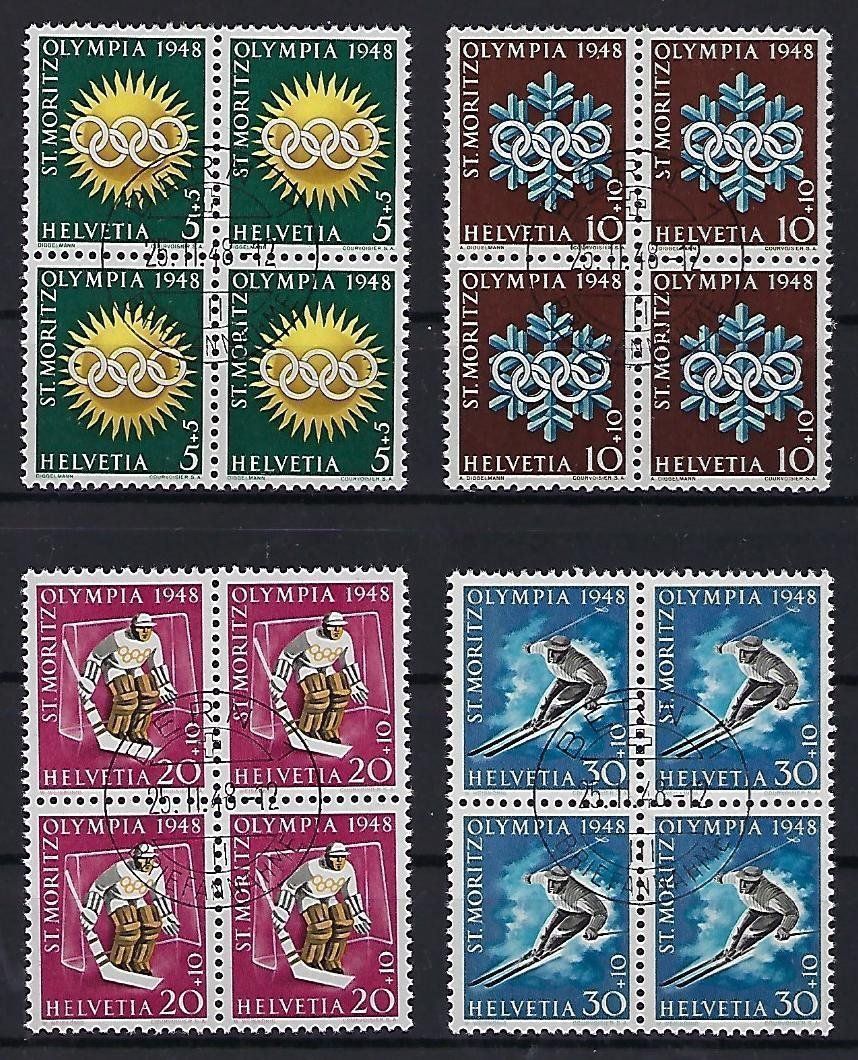 Alle Briefmarken: Schweiz Winterspiele ST. Moritz o  11051 – Gebraucht aus Lunden von Animus999