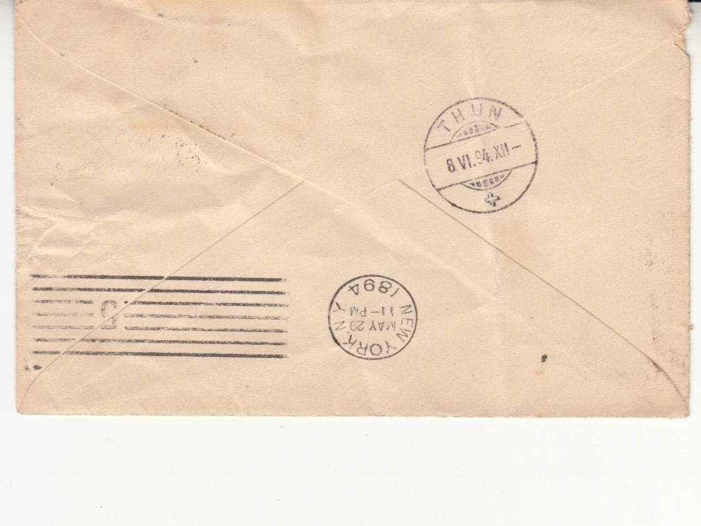 Tutti i francobolli: Brief 5 Cent Chicago - Thun 1894 – Usato da Bürglen TG venduto da StampGraf 1