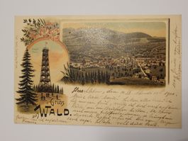 Ansichtskarte Gruss aus Wald gelaufen 1900  Box1