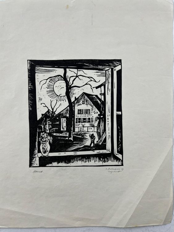 Eduard BACHMANN (1917) Original Holzschnitt Handsigniert Kaufen auf