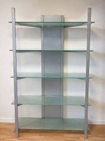 	Bibliothèque étagères en verre et métal 5 niveaux