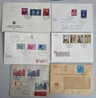 6 Kuvert Liechtenstein, Stempel z.T.  VADUZ, 1939, 1962,1943