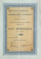 Société Génerale de Condensateurs Electriques - 1906