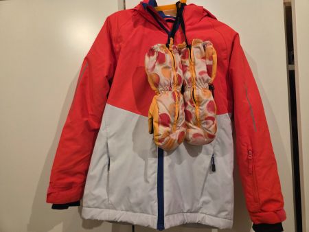 Trevolution Skijacke Gr. 128 & Handschuhe Gr. 3,5 , neonpink