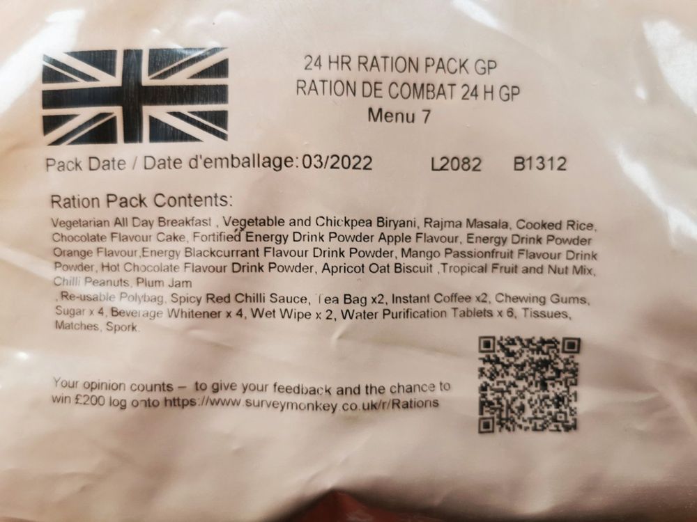 UK 24h Operational Ration Pack #7 2025 (MRE) (Neu und originalverpackt ...