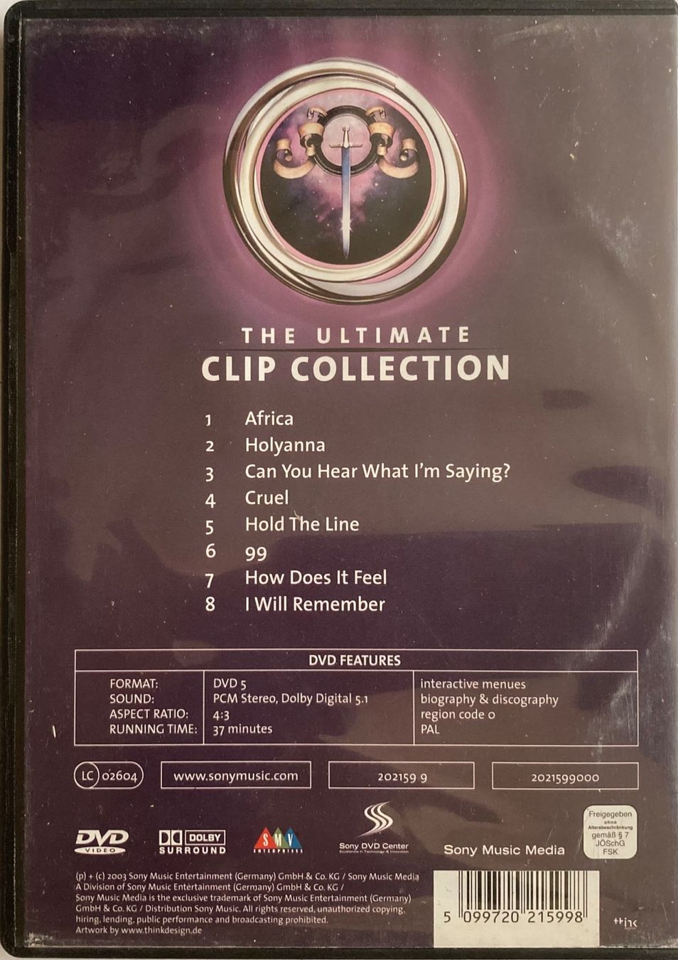 Tutti i DVDs: TOTO - THE ULTIMATE CLIP COLLECTION – Usato da Poliez-Pittet venduto da Newtown-Records 1