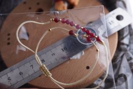 Armband Rubin    Verstellbar    Fein
